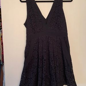 Black lace mini a line dress